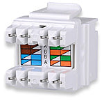 Conectores Jack Cat. 5E, T568A/B WIRING, Color azul