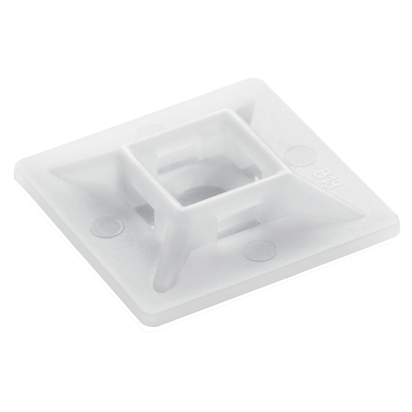 HC-25-10 - Cuadro Adhesivo (26mm x 26mm), agujero central, color natural (Paquete 100 U)