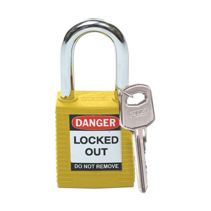 51346 | Candado seguridad standard, color amarillo. (6 unds)