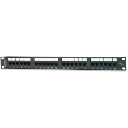 Patch panel de 24 puertos, Cat. 5e, T568A/B, 1.75 IN.H