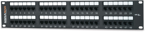 Patch panel de 48 puertos, Cat. 5e, T568A/B, 1.75 IN.H