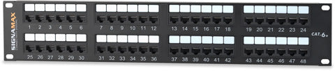 Patch panel de 48 puertos, Cat. 6, T568A/B, 1.75 IN.H