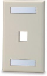Placa frontal de 1 puerto con ventana de etiquetado, color blanco