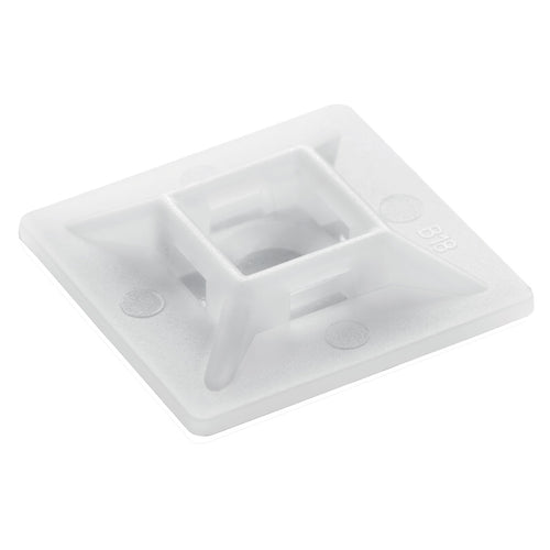 HC-25-10 - Cuadro Adhesivo (26mm x 26mm), agujero central, color natural (Paquete 100 U)