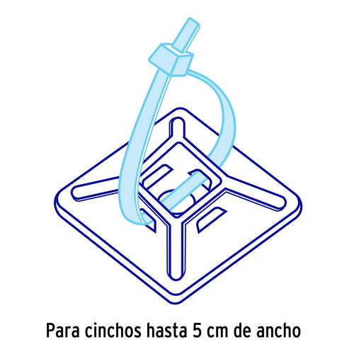 HC-25-10 - Cuadro Adhesivo (26mm x 26mm), agujero central, color natural (Paquete 100 U)