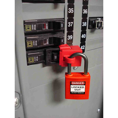 143150 | Candado de seguridad compacto, color rojo. (Unidad)