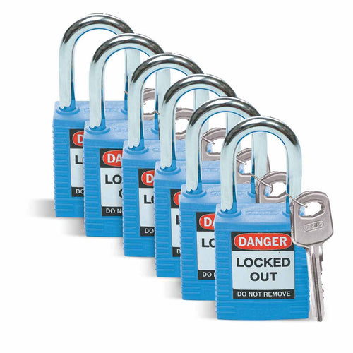 51344 | Candado seguridad standard, color azul. (6 unds)