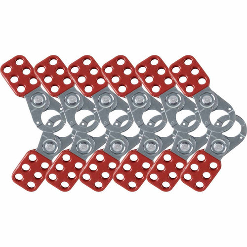 65375 | Dispositivo de bloqueo para multicandados de metal, color rojo. (12 unds)