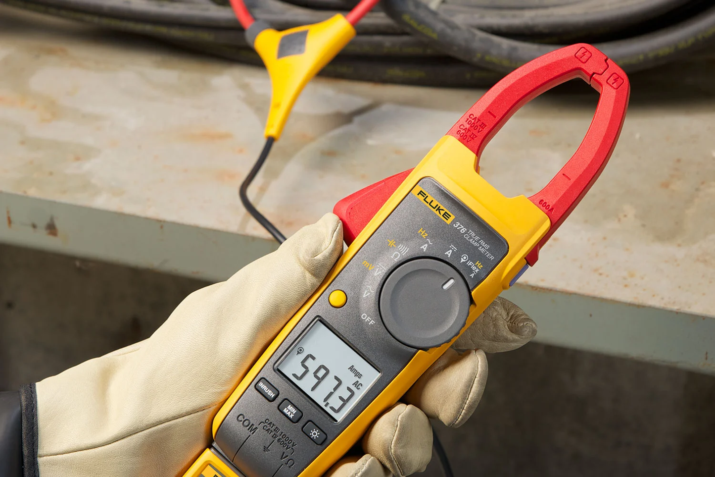 FLUKE-376FC - Pinza amperimétrica de verdadero valor eficaz de 1000A CA/CC FC con iFlex®