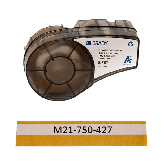 M21-750-427 | Cartucho de cinta continua para marcar cables, Vinil, Autolaminada, 3/4 Pulg