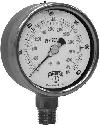PFP826 | Manometro Winters Serie PFP.  Rango de 0 A 200  PSI/KPA